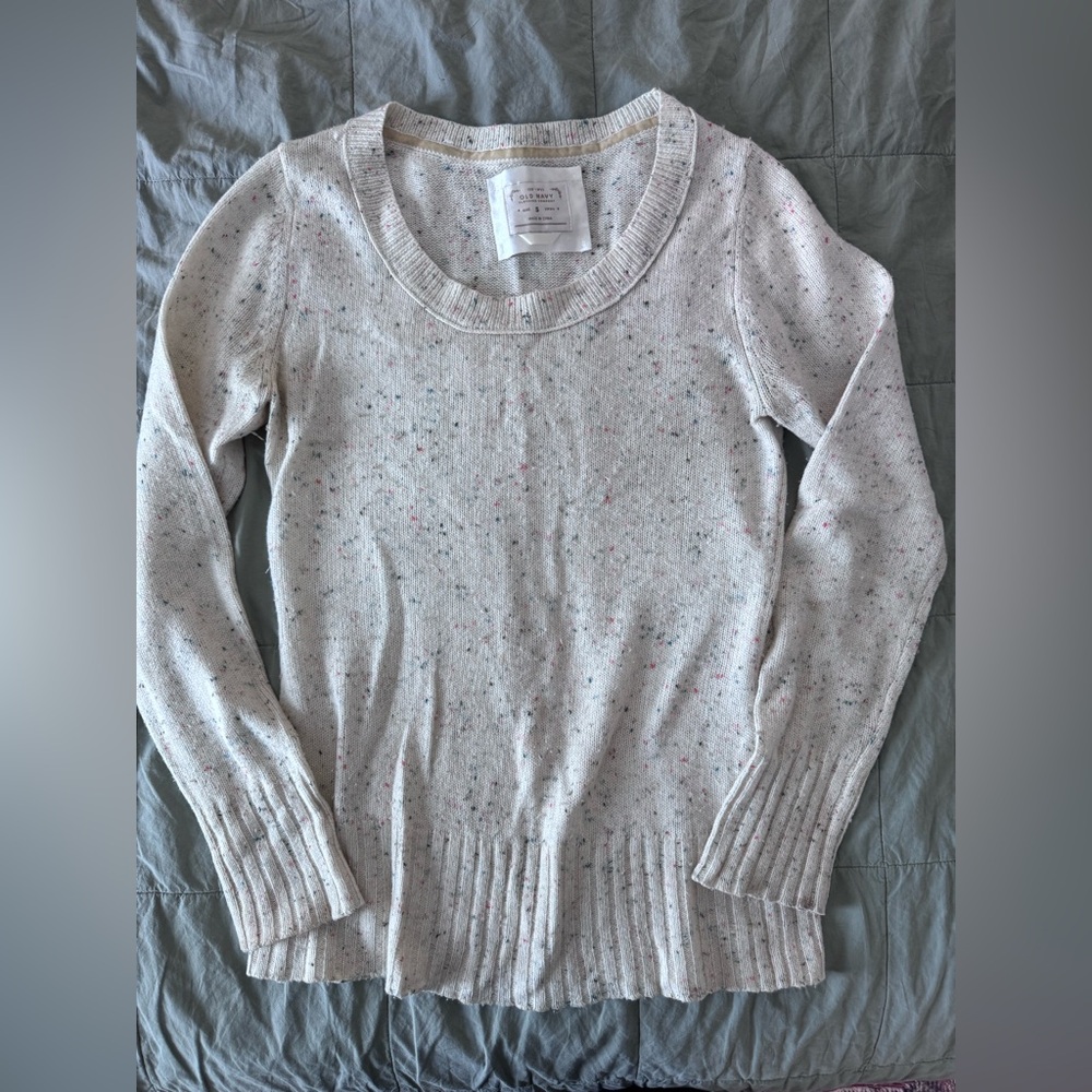 Vintage Old Navy Womens Multicolor
Speckled Crew Neck Knit Sweater. Small
